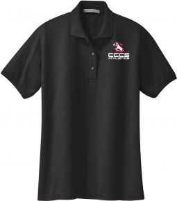 Port Authority Ladies Silk Touch Polo, Black